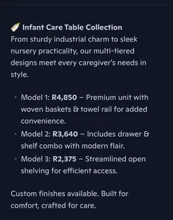 Infant care tables
