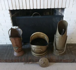 Antique Copper  Fireplace Tools