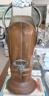 Antique Copper  Fireplace Tools