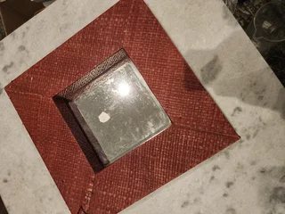 Red woven box mirror