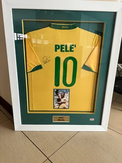 Authentic Pele Signed Brazil Soccer Shirt