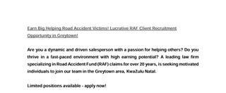 Recruitment Opportunity in Greytown