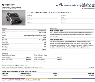 VW TOUAREG 3.6 V6 Fsi, R159 000