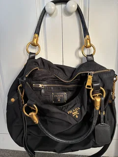 Prada Classic Handbag / Crossbody -  Black Prada Bag - perfect size for travelling.
