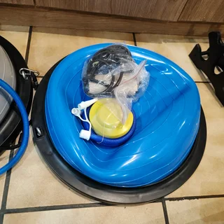 Core Bosu Ball Balance Trainer with Resistance Bands