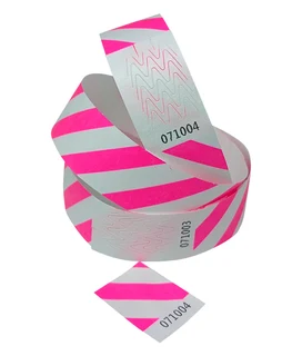 200 Striped Tyvek Wristbands Plain