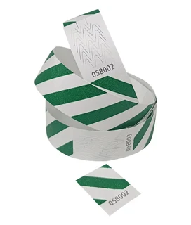 200 Striped Tyvek Wristbands Plain