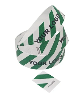 100 Printed Striped Tyvek Wristbands