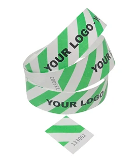 500 Printed Striped Tyvek Wristbands