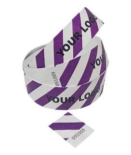 500 Printed Striped Tyvek Wristbands