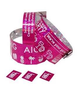 50 Tear Off Tab Wristbands for Events Hologram-1-5 Tabs