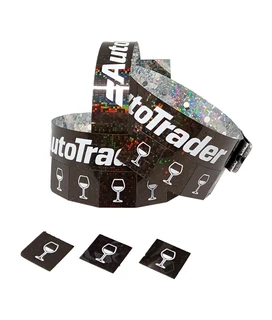100 Tear Off Tab Wristbands for Events Hologram-8 Tabs
