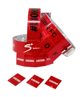 200 Tear Off Tab Wristbands for Events Hologram-8 Tabs
