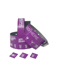 50 Tear Off Tab Wristbands for Events Soft Vinyl-8 Tabs