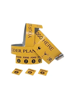 100 Tear Off Tab Wristbands for Events Soft Vinyl-8 Tabs