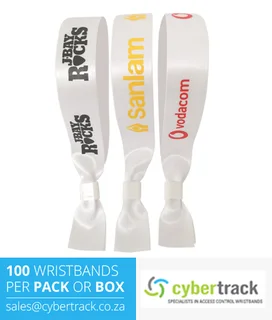 100 Printed Fabric Wristbands