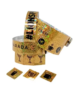 100 Tear Off Tab Printed Event Wristbands-1-5 Tabs