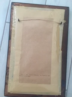 FRAMED “THE BRIDE” A CALENDER C1927. FOR POMPEIAN RODUCTS.