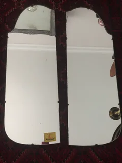 Pair Vintage Retro Frameless Mirrors
