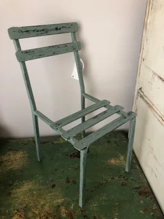 Vintage Shabby Chic Miniature Iron Chair