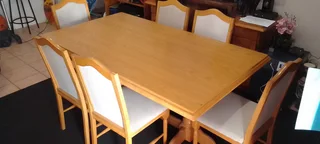Oak Dining table set with 6 chairs