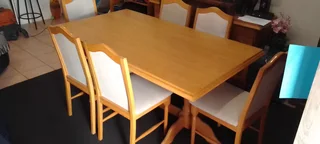 Oak Dining table set with 6 chairs