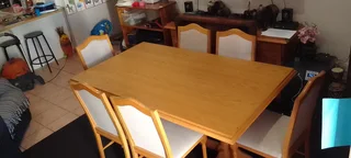 Oak Dining table set with 6 chairs