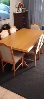 Oak Dining table set with 6 chairs