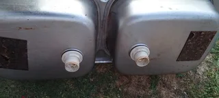 Double stainless steel basin