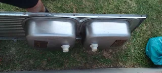 Double stainless steel basin