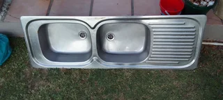 Double stainless steel basin