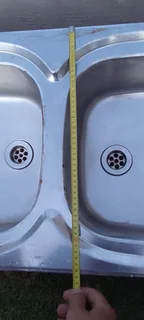 Double stainless steel basin