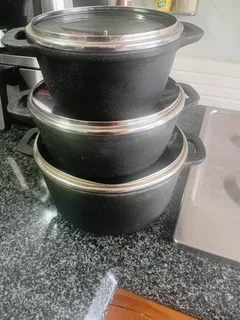 6 piece heavy duty cast iron pot