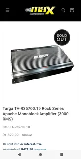 Targa Apache 3000rms monoblock for sale