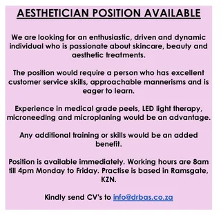 Vacancy - Ad posted by Maryke Greyling