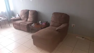 L-Shape Suede leather recliner couch