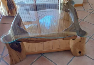 1 x Yellow &amp; Olive wood Coffee table