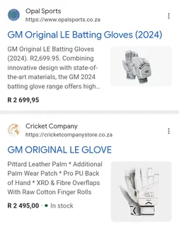 GM Original LE Cricket Batting Gloves