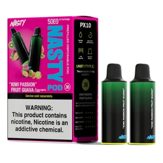 Nasty PX10 Kiwi Passionfruit Guava 5000puffs pod : 2-pack