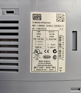 Zest Weg 2.2 kW 3 phase Induction motor with Zest Weg Variable Frequency Drive