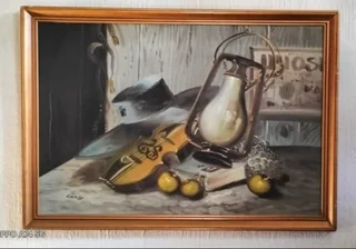 Priced To Go !!!large Midwestern Oil On Wood (mid 1900&#39;s)
