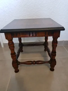 Vintage spool leg-end side tables