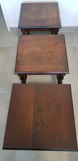 Vintage spool leg-end side tables