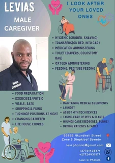 Male caregiver available immediately