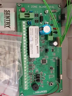 New SENTRY 4- Zone Alarm Panel with 4 button remote. Supports RF link to security company. Panic too