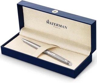 Waterman Hemisphere Chrome trim stainless steel premium Ball Pen with gift box-Blue ink