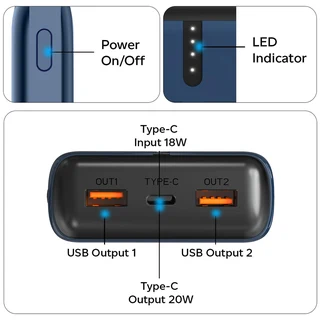 pTron Dynamo Surge 20000mAh 22.5W Fast Charging Power Bank.