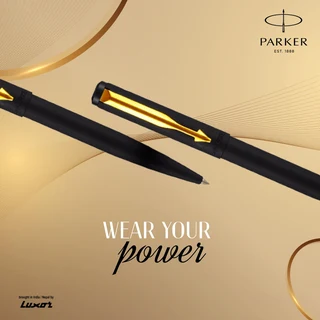 Parker Vector Stainless Steel Silver &amp; Matte Black Premium Ball Pen - Blue Ink