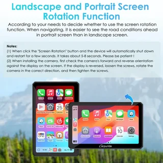 Carpuride W712D Rotatable Motorcycle GPS with Dash Cam