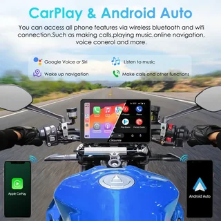 Carpuride W712D Rotatable Motorcycle GPS with Dash Cam